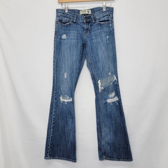 Victoria Secret Pink Distressed White Splatter paint denim BootCut Jeans - Picture 4 of 13